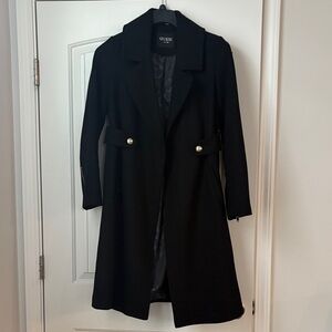 GUESS Women's Classic Black Wool Winter Coat